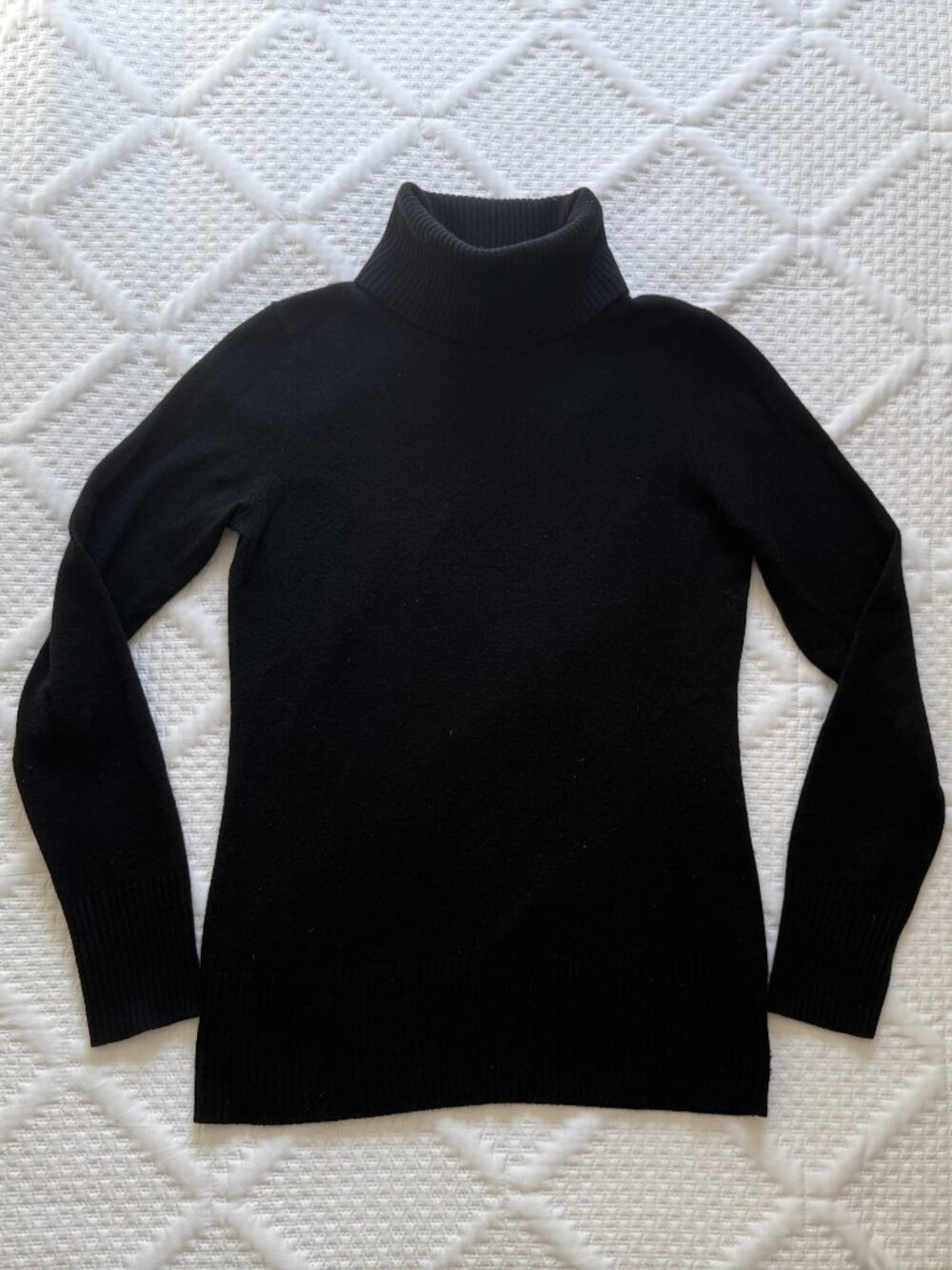 J. Crew 100% Cashmere Black Turtleneck Sweater